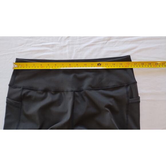 Women compressive Pockets Leggings Wide Flat Waistband Black Size 2XL - Picture 7 of 12